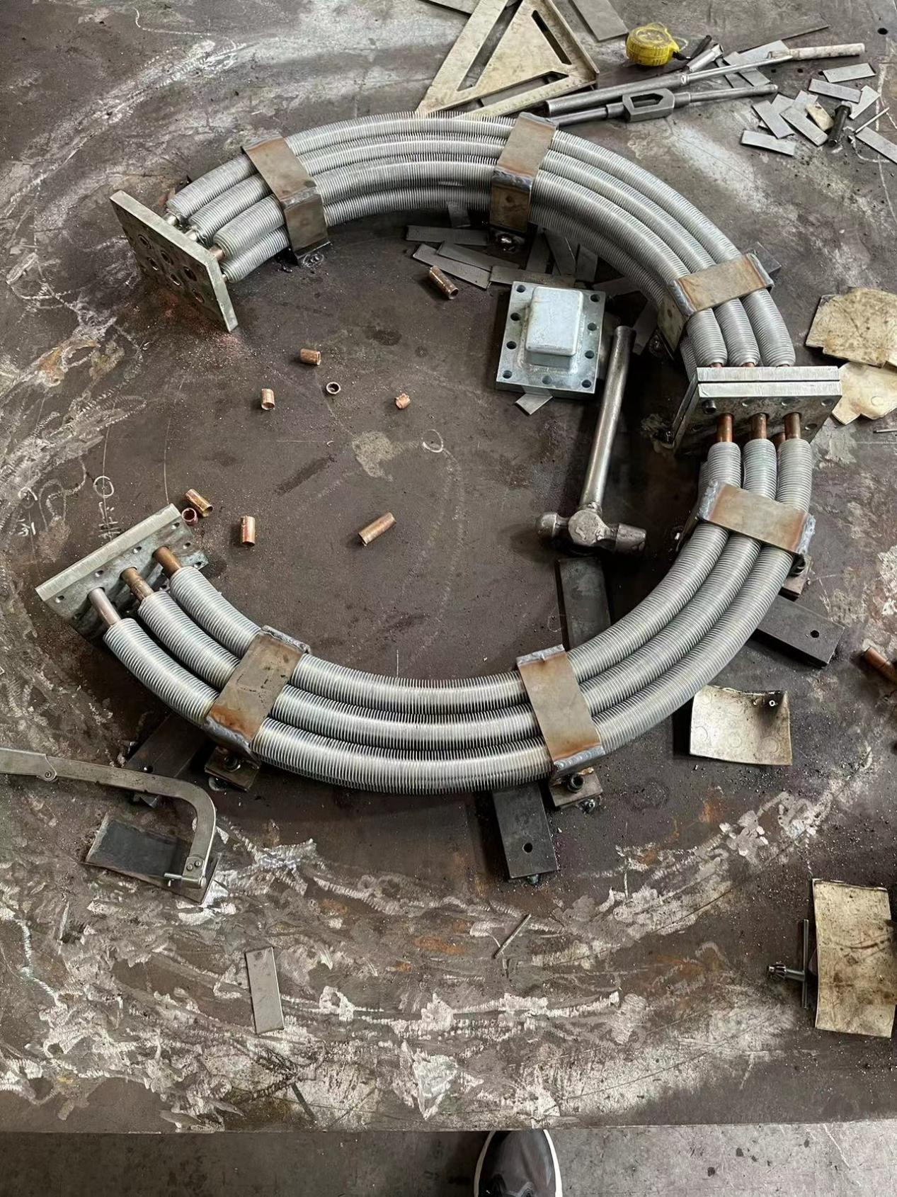 立式電機(jī)軸承油冷卻器半成品
